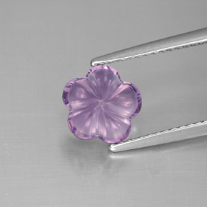 Amatista violeta natural de 1,93 ct, corte flor, transparente