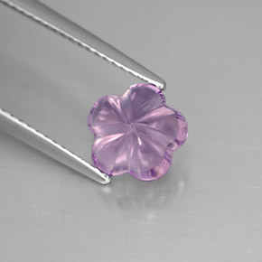 Amatista violeta natural de 1,93 ct, corte flor, transparente