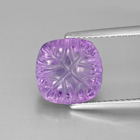 Amatista violeta natural de 4,20 ct, corte flor, transparente
