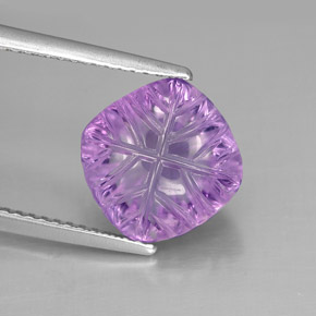Amatista violeta natural de 4,20 ct, corte flor, transparente