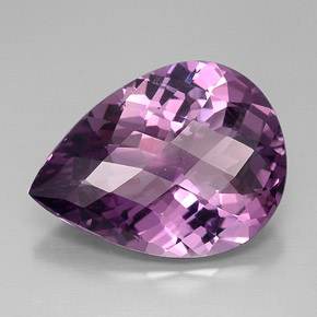 Amatista violeta natural de 19,04 ct, en forma de pera, VVS