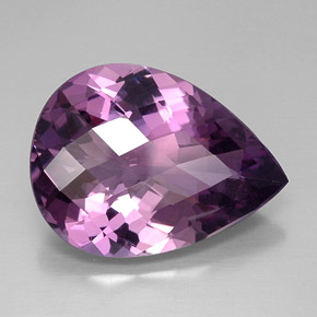 Amatista violeta natural de 19,04 ct, en forma de pera, VVS