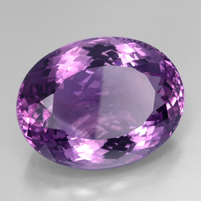 Amatista violeta natural de 43,53 ct, corte óvalo, VVS