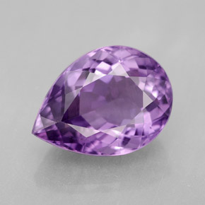 Amatista violeta natural de 6,59 ct, en forma de pera, VVS