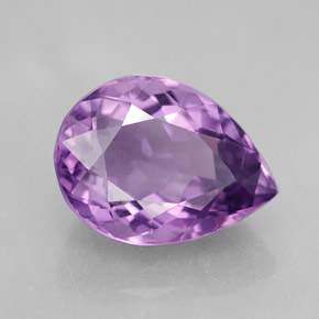 Amatista violeta natural de 6,59 ct, en forma de pera, VVS