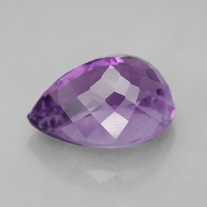 Amatista violeta natural de 6,59 ct, en forma de pera, VVS
