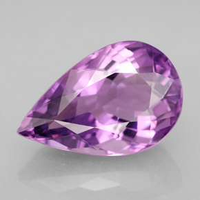 Amatista violeta natural de 6,44 ct, en forma de pera, VVS