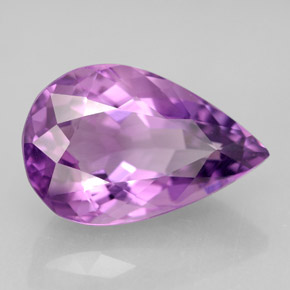 Amatista violeta natural de 6,44 ct, en forma de pera, VVS