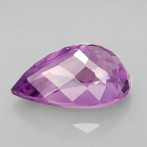 Amatista violeta natural de 6,44 ct, en forma de pera, VVS