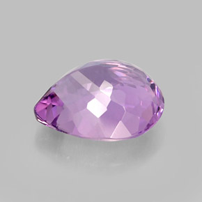 Amatista violeta natural de 6,96 ct, en forma de pera, VVS