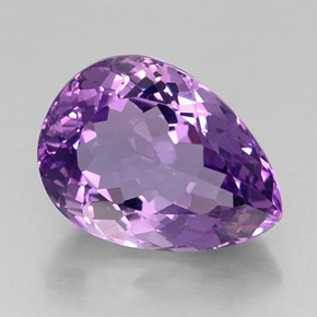 Amatista violeta natural de 14,77 ct, en forma de pera, IF