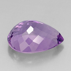 Amatista violeta natural de 14,77 ct, en forma de pera, IF