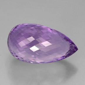 Amatista Violeta natural de 37.70 ct, Corte Briolette, VVS