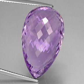 Amatista Violeta natural de 37.70 ct, Corte Briolette, VVS