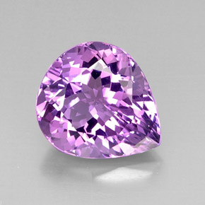 Amatista violeta natural de 7,03 ct, en forma de pera, VVS