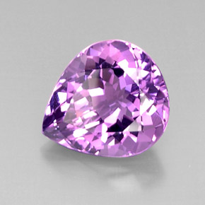 Amatista violeta natural de 7,03 ct, en forma de pera, VVS