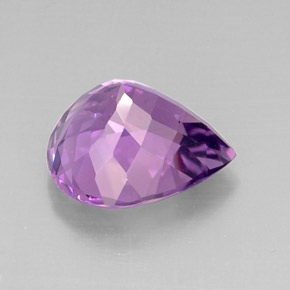 Amatista violeta natural de 7,03 ct, en forma de pera, VVS
