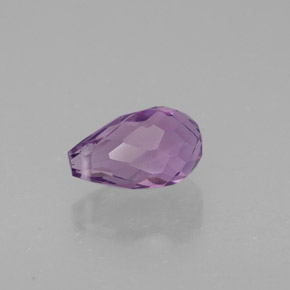 Amatista violeta natural de 1,36 ct, briolette, VVS-VS