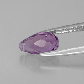 Amatista violeta natural de 1,36 ct, briolette, VVS-VS