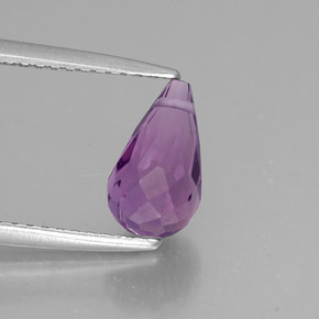 Amatista violeta natural de 1,43 ct, briolette, VVS-VS