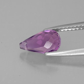 Amatista violeta natural de 1,43 ct, briolette, VVS-VS
