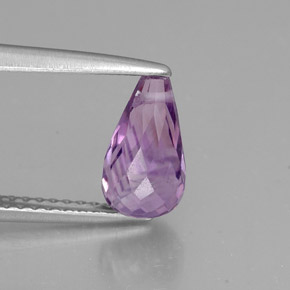 Amatista violeta natural de 1,38 ct, briolette, VVS-VS