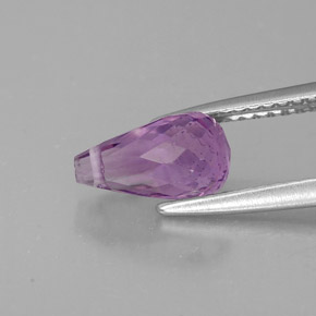 Amatista violeta natural de 1,38 ct, briolette, VVS-VS
