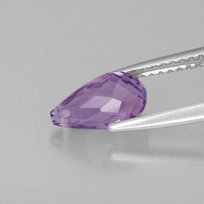 Amatista violeta natural de 1,26 ct, briolette, VVS-VS