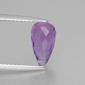 Amatista violeta natural de 1,54 ct, briolette, VS