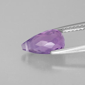Amatista violeta natural de 1,54 ct, briolette, VS