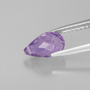 Amatista violeta natural de 1,25 ct, briolette, VS