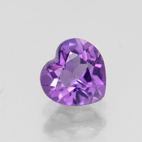 Amatista Violeta natural de 0.59 ct, Forma de corazón, VVS