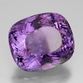Amatista violeta natural de 58,79 ct, corte cojín, IF