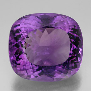 Amatista violeta natural de 62,57 ct, corte cojín, VVS-VS