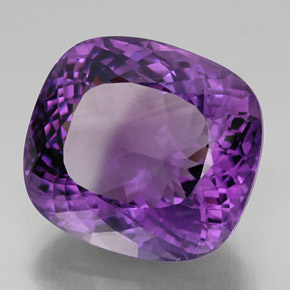 Amatista violeta natural de 62,57 ct, corte cojín, VVS-VS