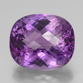 Amatista violeta natural de 32,73 ct, corte cojín, VVS-VS