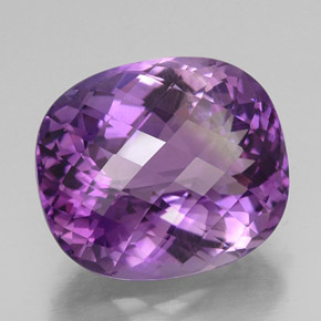 Amatista violeta natural de 32,73 ct, corte cojín, VVS-VS