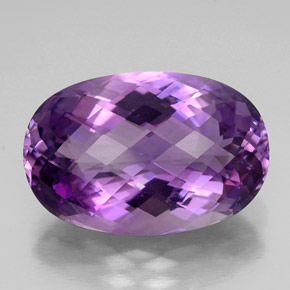 Amatista violeta natural de 49,80 ct, corte óvalo, VVS