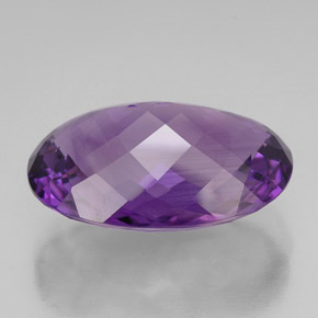 Amatista violeta natural de 49,80 ct, corte óvalo, VVS