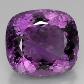 Amatista violeta natural de 75,39 ct, corte cojín, VVS