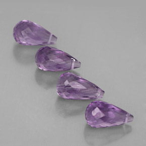 Gemas de amatista violeta natural de  ct, briolette, VVS-VS