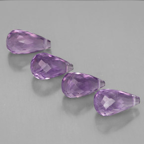Gemas de amatista violeta natural de  ct, briolette, VVS-VS