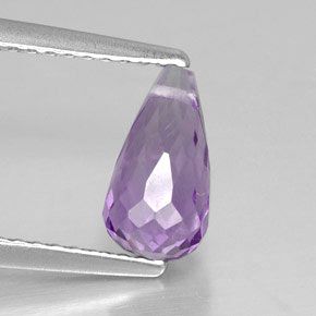 Amatista violeta natural de 1,28 ct, briolette, VS
