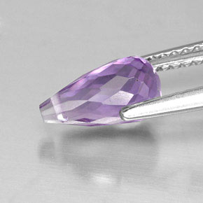 Amatista violeta natural de 1,28 ct, briolette, VS
