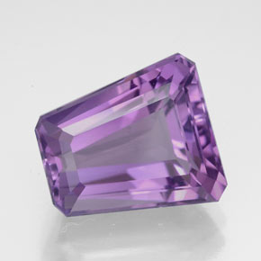 Amatista violeta natural de 5,86 ct, forma elegante, VVS