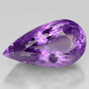 Amatista violeta natural de 14,23 ct, en forma de pera, VVS