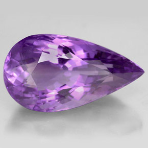 Amatista violeta natural de 14,23 ct, en forma de pera, VVS