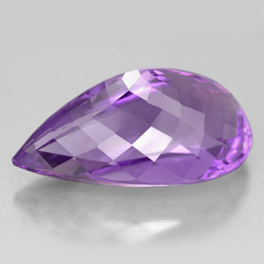 Amatista violeta natural de 14,23 ct, en forma de pera, VVS