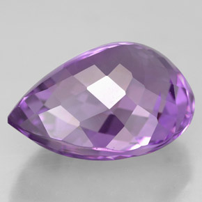 Amatista violeta natural de 11,44 ct, en forma de pera, VVS