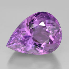 Amatista violeta natural de 10,32 ct, en forma de pera, VVS